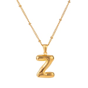 Collana con ciondolo da donna in acciaio inossidabile placcato Colore oro , stile casual semplice, a forma di lettera Z, 1 pezzo h5 